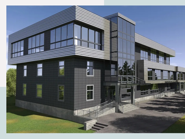 Административные здания в октябрьском