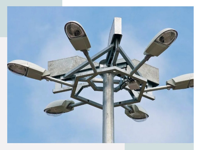 Монтаж осветительных мачт в октябрьском