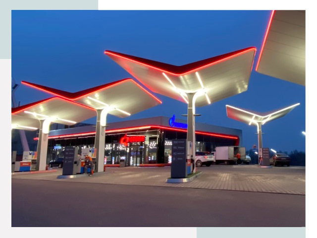 Навесы для АЗС в октябрьском