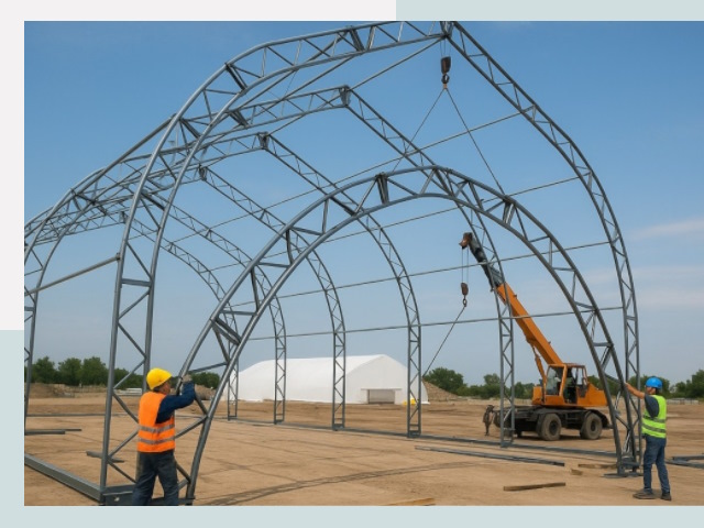 Монтаж ангаров в октябрьском от 621 руб. - Надежно и быстро